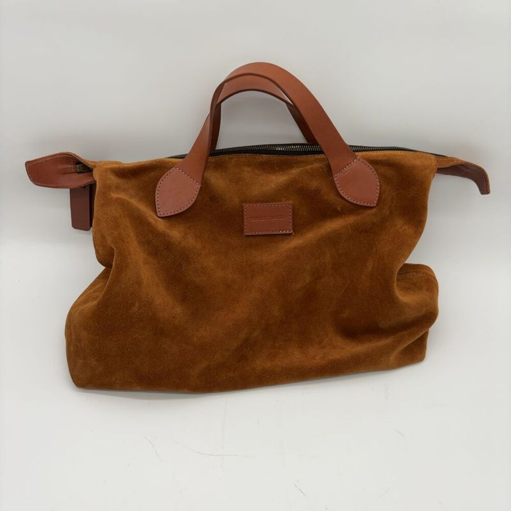 Classic Suede Tote Bag in Chestnut Brown